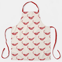 赤唐辛子パターン エプロン