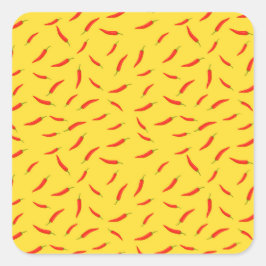 赤唐辛子パターン スクエアシール