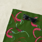 赤唐辛子パターン ビーチタオル (インサイチュ)