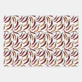 赤唐辛子パターン ラッピングペーパーシート (正面2)