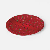赤唐辛子パーソナライズされたと呼ぶ ペーパープレート (アングル)