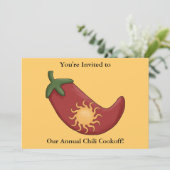 赤唐辛子フィレクラッカー-西部BBQパーティー 招待状 (スタンド正面)