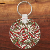 赤唐辛子ヴィンテージパターン キーホルダー (裏面)