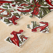 赤唐辛子ヴィンテージパターン ジグソーパズル (側面)