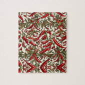 赤唐辛子ヴィンテージパターン ジグソーパズル (縦)