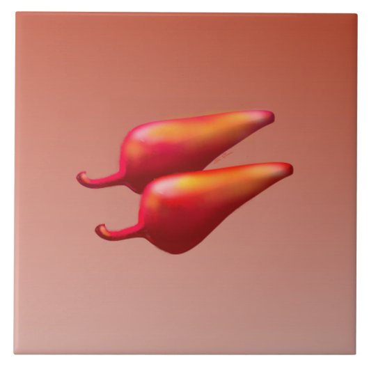 赤唐辛子大タイル タイル (正面)