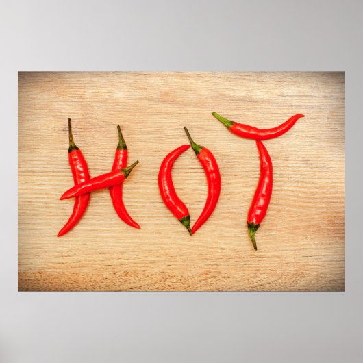 赤唐辛子文字ワードポスター ポスター (正面)