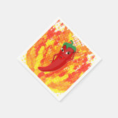 赤唐辛子火の炎 スタンダードカクテルナプキン (角)