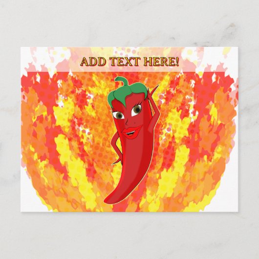 赤唐辛子火の炎 ポストカード (正面)