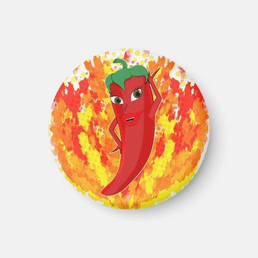 赤唐辛子火の炎 マグネット (正面)
