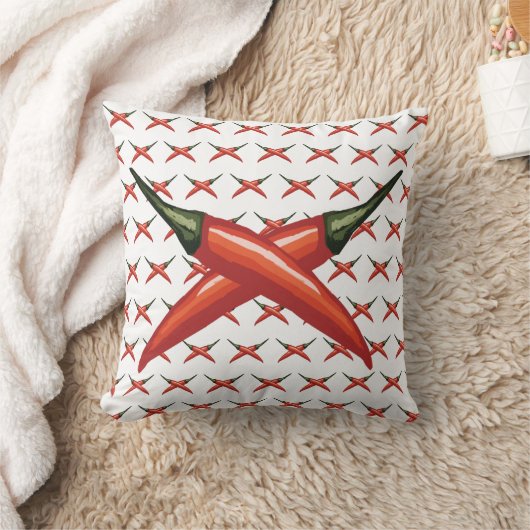 赤唐辛子紫色 クッション (ブランケット)