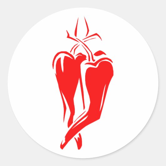 赤唐辛子2踊り抽象芸術 ラウンドシール (正面)