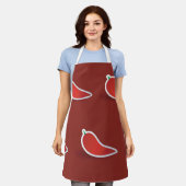 赤唐辛子 エプロン (着用した状態)