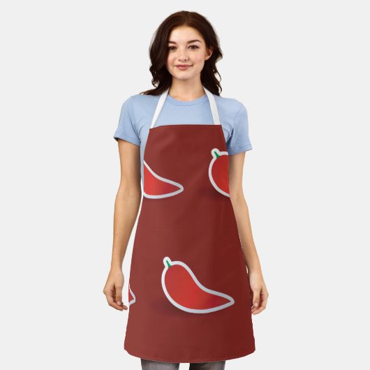 赤唐辛子 エプロン (着用した状態)