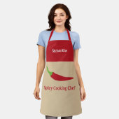 赤唐辛子 エプロン (着用した状態)