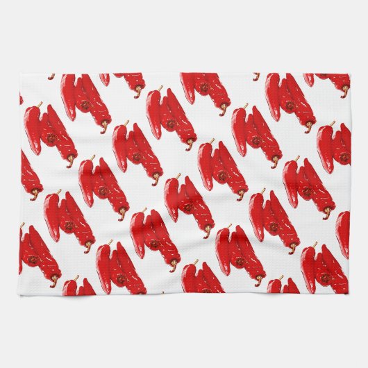 赤唐辛子 キッチンタオル (横)