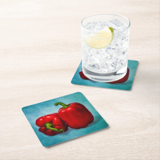 赤唐辛子 スクエアペーパーコースター (インサイチュ)