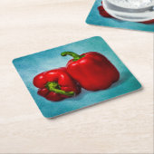 赤唐辛子 スクエアペーパーコースター (アングル)