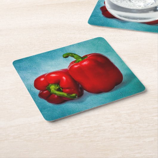 赤唐辛子 スクエアペーパーコースター (アングル)