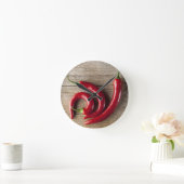 赤唐辛子 ラウンド壁時計 (ホーム)