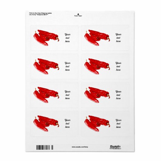 赤唐辛子 ラベル (フルシート)