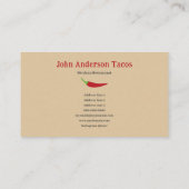 赤唐辛子 名刺 (裏面)