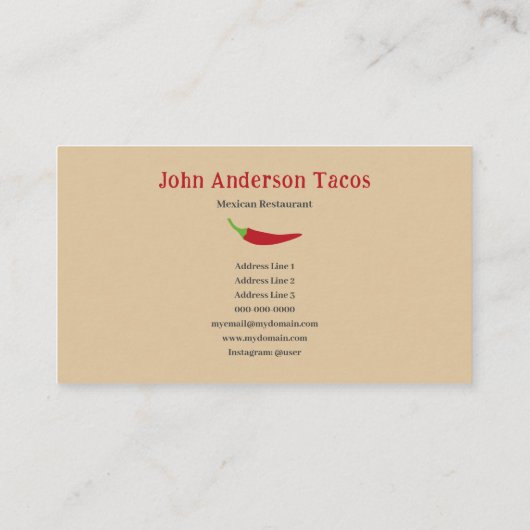 赤唐辛子 名刺 (裏面)