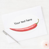 赤唐辛子 楕円形シール (封筒)