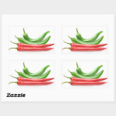 赤唐辛子 長方形シール (シート)