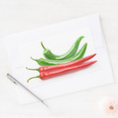 赤唐辛子 長方形シール (封筒)