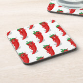 赤唐辛子Diva漫画パターン コースター (左側)