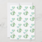 赤図解入りの、写真付きのちゃんシャワー子猫とバルーン 招待状 (裏面)