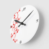 赤図解入りの、写真付きの分子構造 ラウンド壁時計 (傾斜)