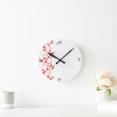 赤図解入りの、写真付きの分子構造 ラウンド壁時計 (ホーム)