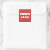 赤地に白文字Punch Back! スクエアシール (バッグ)
