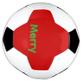赤地に緑のメリーのお名前 サッカーボール (回転)