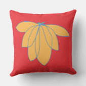 赤地に金の花 アウトドアクッション (裏面)