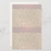 赤地に金箔レース 便箋 (正面/裏面)