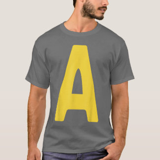赤地に黄色のアルファベットAの文字 ハロウィン コスチューム Tシャツ