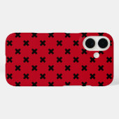 赤地に黒のクロスステッチ Case-Mate iPhoneケース (裏面 (横))