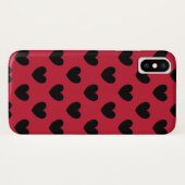 赤地に黒のドットハート Case-Mate iPhoneケース (裏面(横))