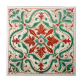 赤地中海の花 タイル (正面)