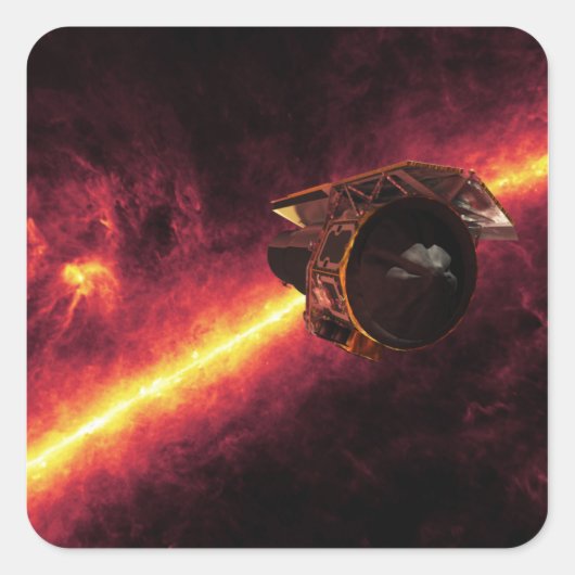 赤外線の空に対してスピッツァーを見る2 スクエアシール (正面)