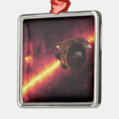 赤外線の空に対してスピッツァーを見る2 メタルオーナメント (左)