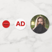 赤大はっきりした角文字卒業 コンフェッティ (正面)