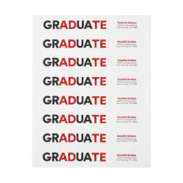 赤大はっきりした角文字卒業 ラップアラウンドラベル