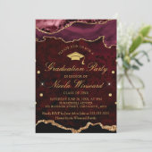 赤大モダン理石アゲート卒業パーティー  招待状 (スタンド正面)