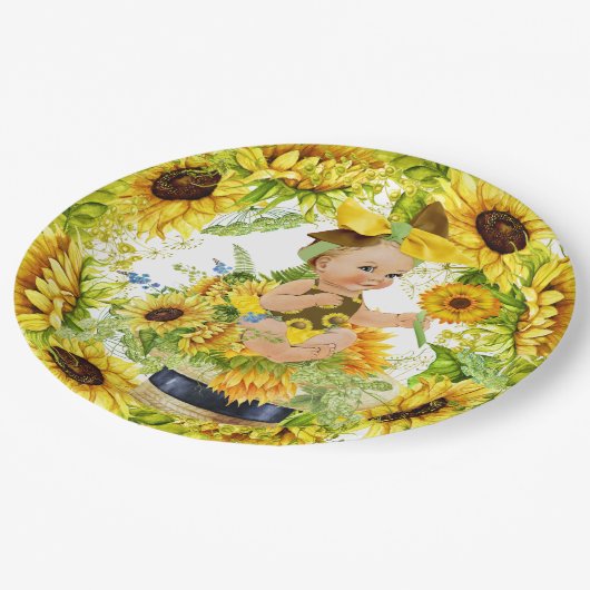 赤大切ちゃんシャワー又は誕生日 ペーパープレート (アングル)