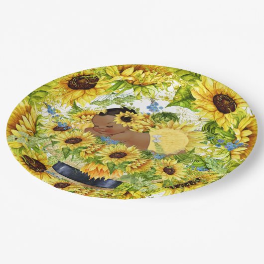 赤大切ちゃんシャワー又は誕生日 ペーパープレート (アングル)