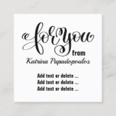 赤大切ん坊の動物テーマ#1囲/配布資料 スクエア名刺 (裏面)